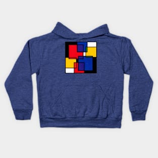 Overlapping Colors Geometric Abstract Acrylic Painting Kids Hoodie